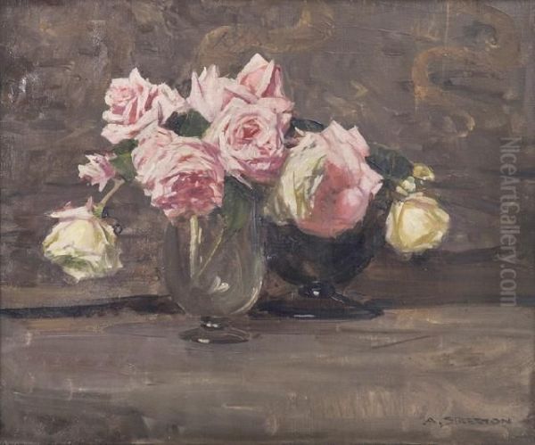 La France Roses Oil Painting by Arthur Ernest Streeton