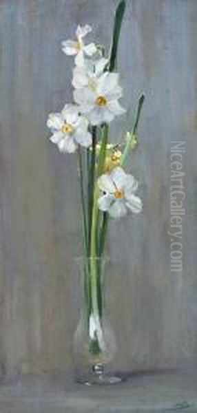 Jonquils Oil Painting by Arthur Ernest Streeton