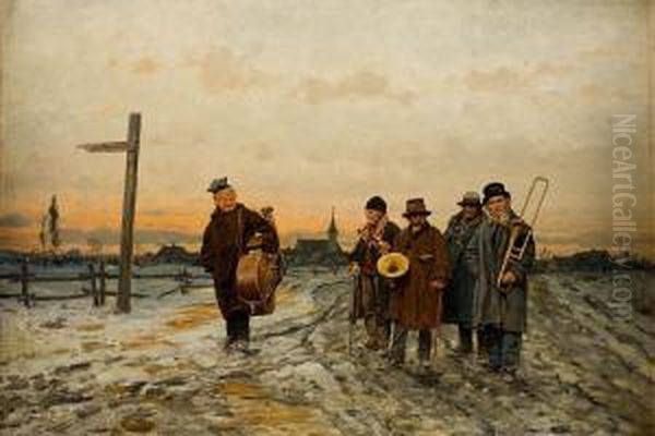 Muzykanci Oil Painting by Franciszek Streitt