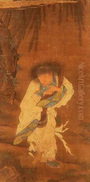 The Immortal Han Shan Oil Painting by Anonymous Artist