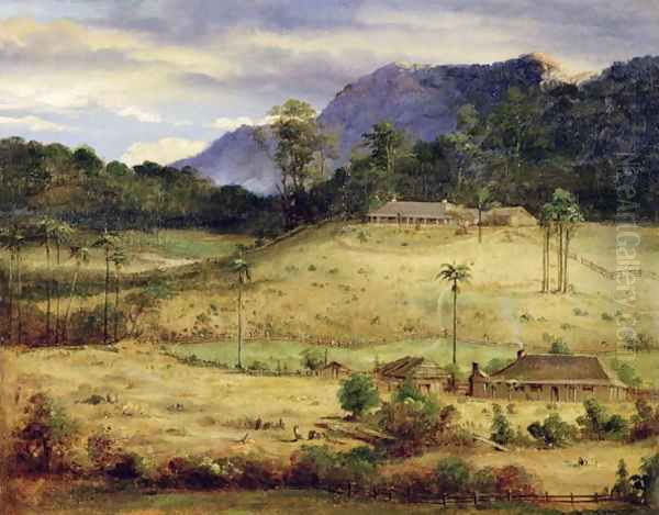 Homesteads, c.1850 Oil Painting by Anonymous Artist