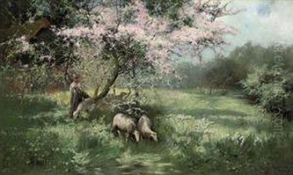 An Orchard In Picardy Oil Painting by Philip Eustace Stretton