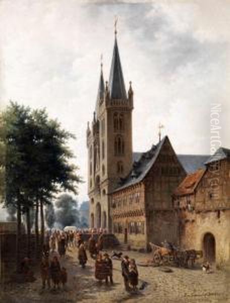 Der Dom Von Halberstadt Oil Painting by Jan Striening