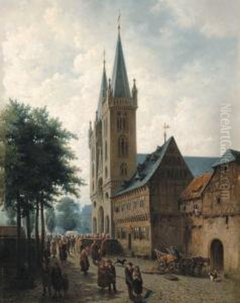 Halberstadt Duitsland (1869) Oil Painting by Jan Striening