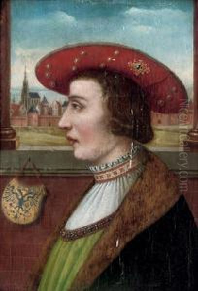 Portrait Of Maximilian I (1459-1519) Oil Painting by Bernhard Strigel