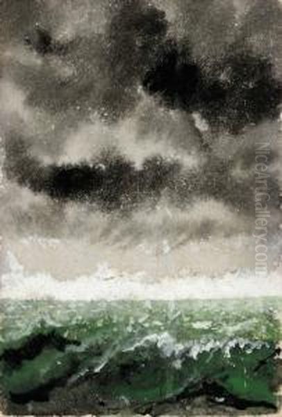 Upprort Hav Och Himmel Oil Painting by August Strindberg