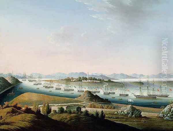 View of Whampoa, c.1840 Oil Painting by Anonymous Artist