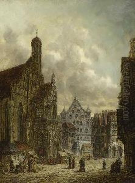 Nurnberg - St. Lorenz. Oil Painting by Christian Strobel