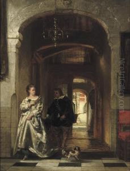 The Suitor Oil Painting by Johannes Anthonie Balthasar Stroebel