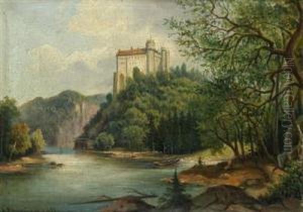 A View Of Chateau Orlik by Vilem Stroeminger