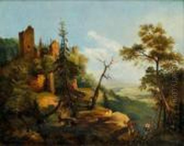 Pohlad Na Jasovsky Hrad A Opatstvo Oil Painting by Vilem Stroeminger