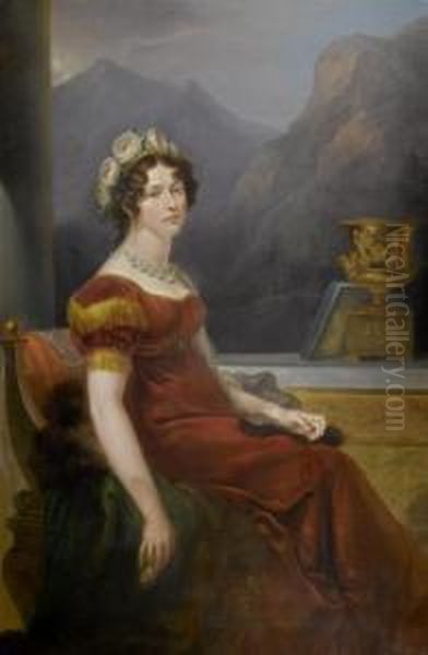 Portrait Of Wilhelmine, Countess Of Munster Oil Painting by Peter Eduard Strohling