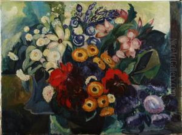 Blomsterstilleben Oil Painting by Elsa Strom-Ciacelli