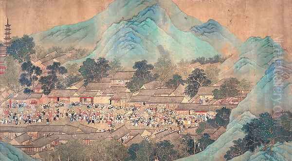 The Emperor Kiang Hsi on Tour in the Southern Provinces, 1699 Oil Painting by Anonymous Artist