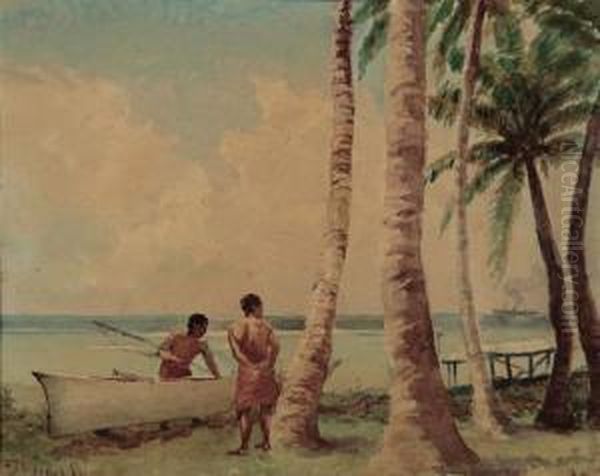 Samoan Island Oil Painting by Joseph D. Strong