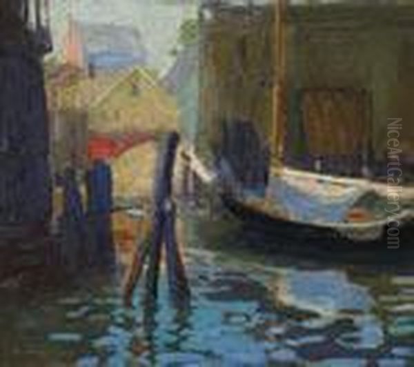 At The Docks Oil Painting by Ida Wells Stroud