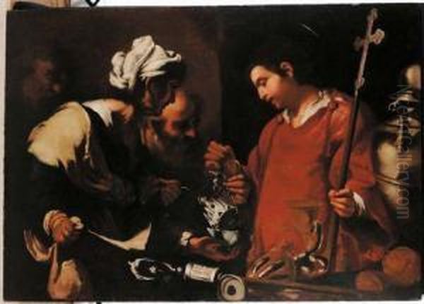 Convivio Oil Painting by Bernardo Strozzi