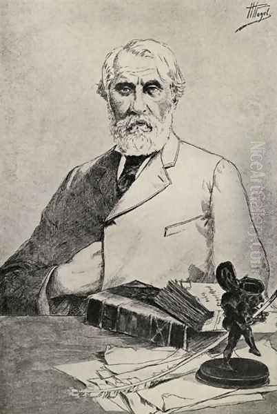 Ivan Turgenev Oil Painting by Anonymous Artist