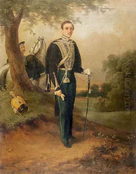 Mikhail Yuryevich Lermontov 1814-41 Oil Painting by Anonymous Artist