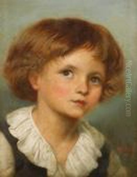 Portrait Of A Young Boy Oil Painting by William Strutt