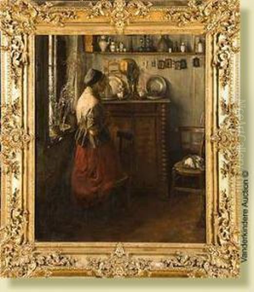 Scene D'interieur Oil Painting by Alexandre Theodore Struys