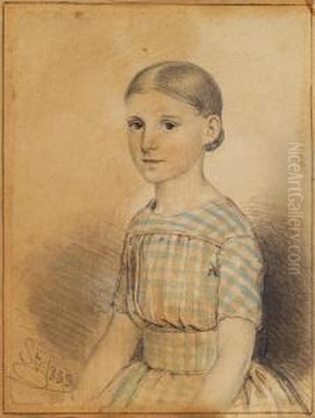 Portrat Eines Jungen Madchens Oil Painting by August Wilhelm Stryowski