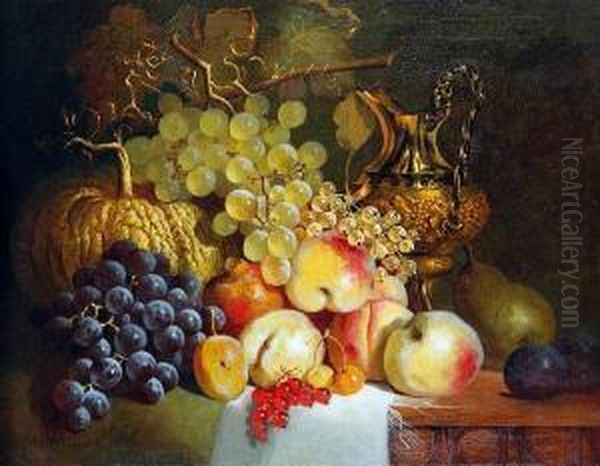 Still Life With Fruit Oil Painting by Charles Stuard