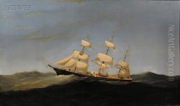 Black Ball Line Ship, Yorkshire Oil Painting by Alexander Charles Stuart