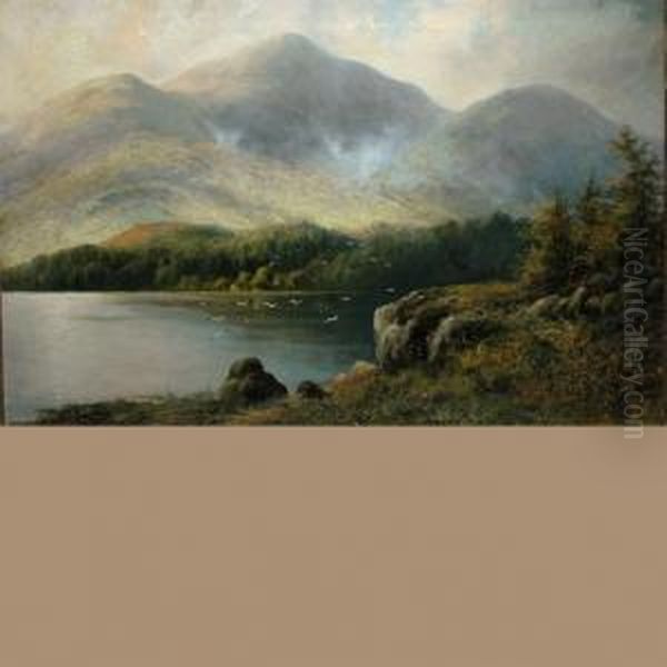 A Highland Loch Oil Painting by Charles Stuart