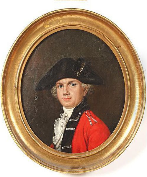 Portrait Of A General, Head And Shoulders Wearing A Bicorn Hat Oil Painting by Gilbert Stuart