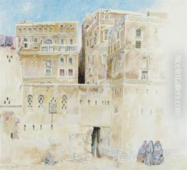 The Old City, Sanaa, Yemen Oil Painting by James Reeve Stuart