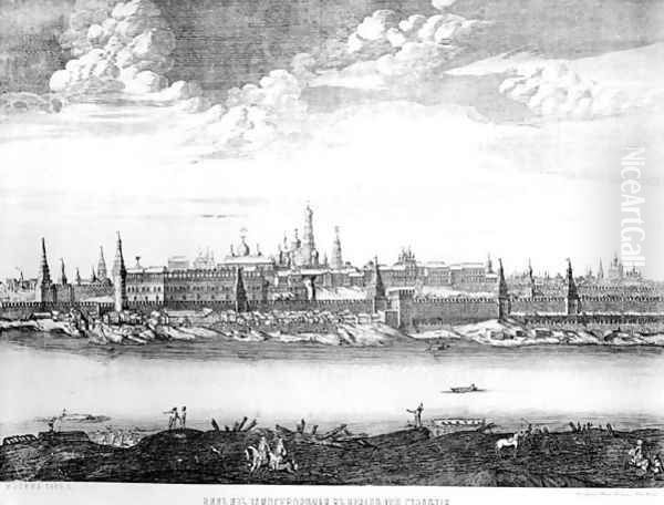 Moscow, plate 19 from Views of Palaces, Churches and Buildings, 1886 Oil Painting by Anonymous Artist