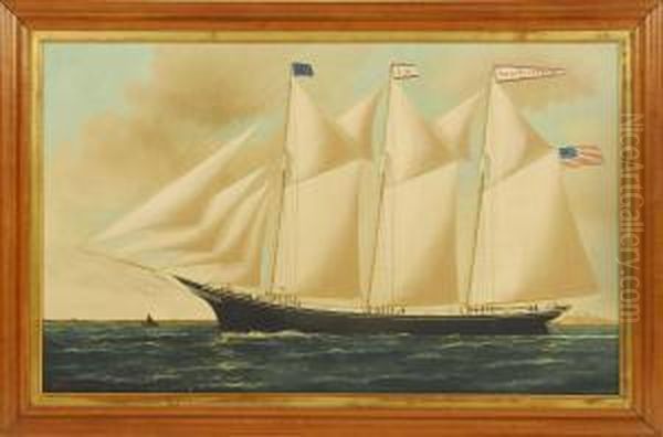 The Schooner Zacheus Sherman Oil Painting by William Pierce Stubbs