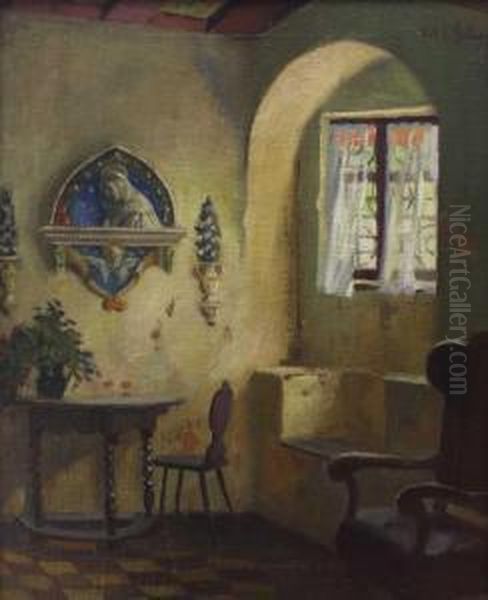 Interieur Oil Painting by Robert Emil Stubner