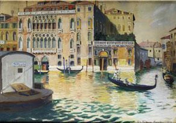 Venezianischer Palast Oil Painting by Robert Emil Stubner