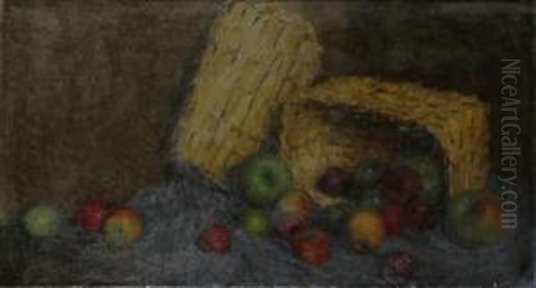 A Still Life With Fruit Oil Painting by Camill Stuchlik