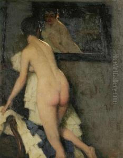 Toilette Oil Painting by Camill Stuchlik