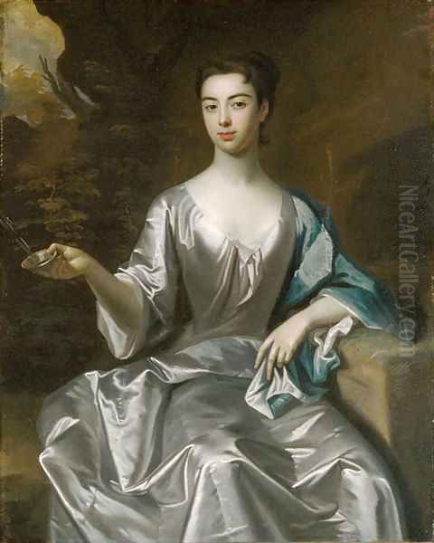 Portrait of a Woman called Maria Taylor Byrd 1700 1725 Oil Painting by Anonymous Artist