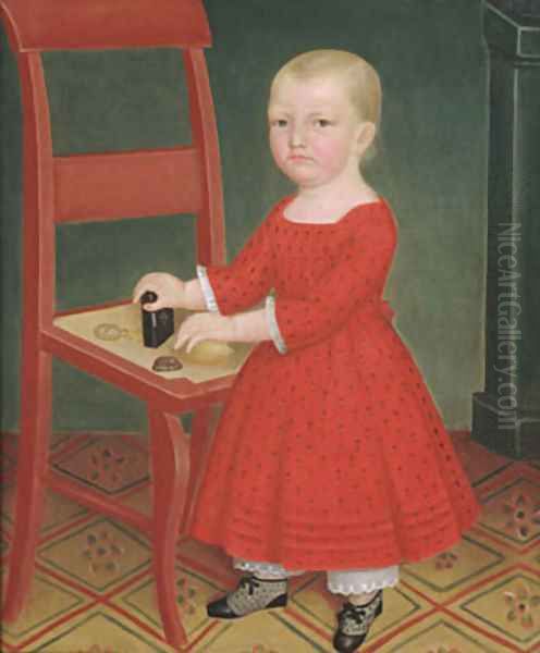 Boy with Blond Hair 1840 Oil Painting by Anonymous Artist