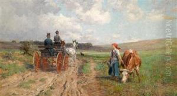 Ausfahrt Ubers Land Oil Painting by Karl Stuhlmuller