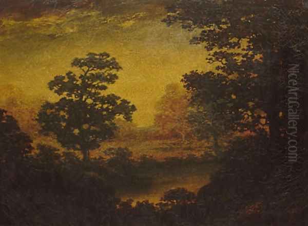 Woodland Vista 1910 Oil Painting by Anonymous Artist