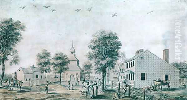 Brooklyn, Long Island (View of the Village Green) 1778 Oil Painting by Anonymous Artist