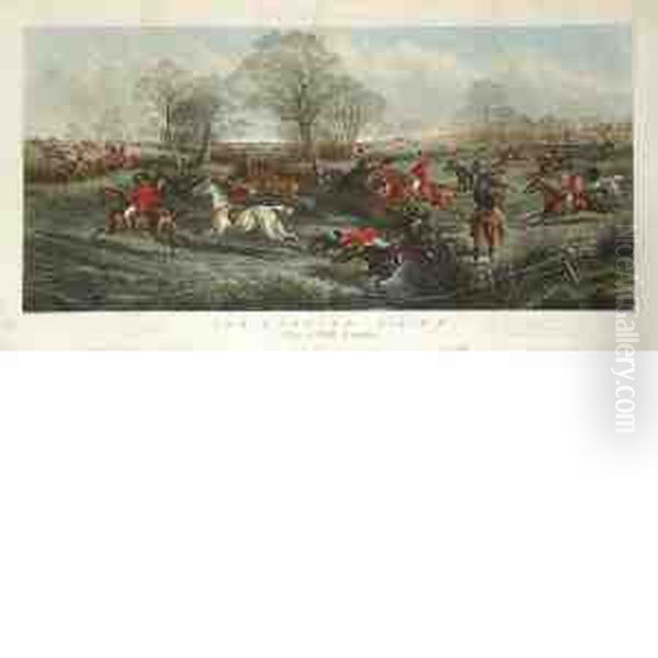 Fox-hunting, Plate 3: Over A Stiff Country Oil Painting by John Sturgess