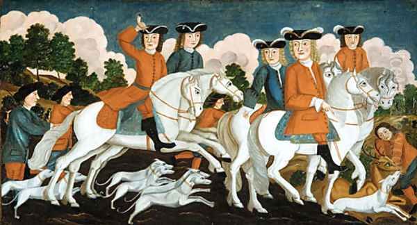 The Hunting Party New Jersey 1670 Oil Painting by Anonymous Artist