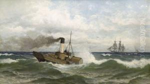 Raddampfer Und Oil Painting by Fritz Ludwig Ch. Sturm