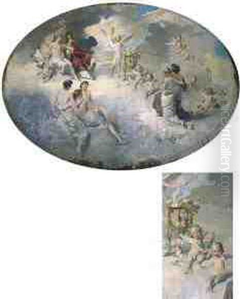 The Wedding Of Peleus And Thetis Oil Painting by George Sturm