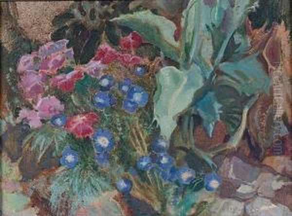 A Border Of Flowers by Alick Riddell Sturrock