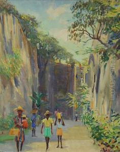 Caribbean Scene Oil Painting by Helena Sturtevant