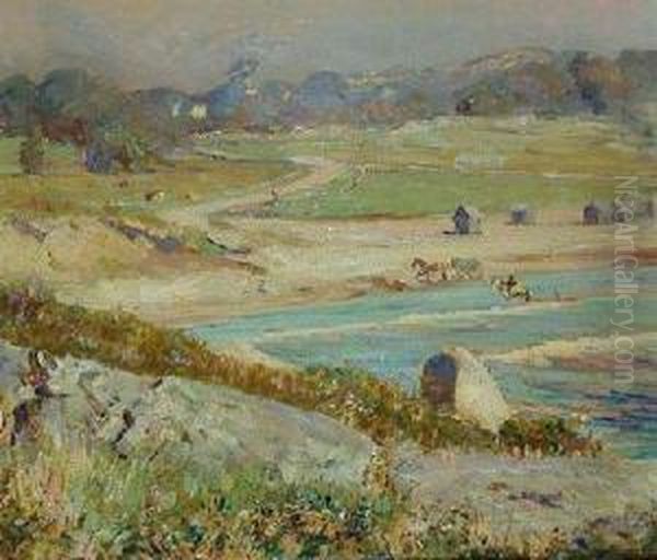 Coastal Scene, Purportedly Second Beach Oil Painting by Helena Sturtevant