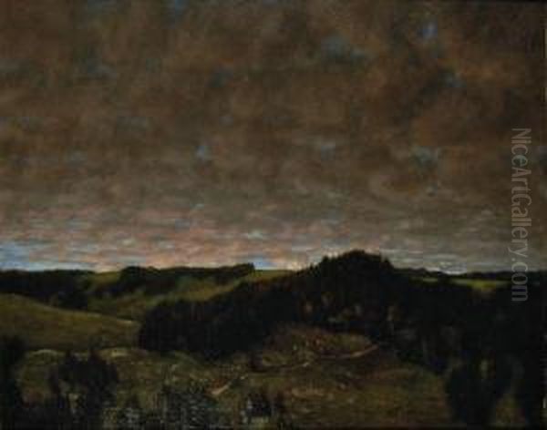 Schwarzwaldlandschaft Oil Painting by Hans Sturzenegger